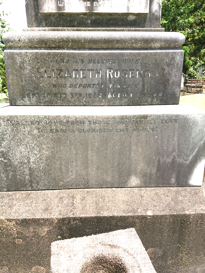 Photo of headstones/Elizabeth Rosena McLennan d1942 hdsn Toowong cem Qld